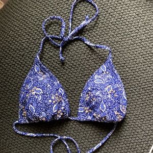 Blue Beaded bikini top